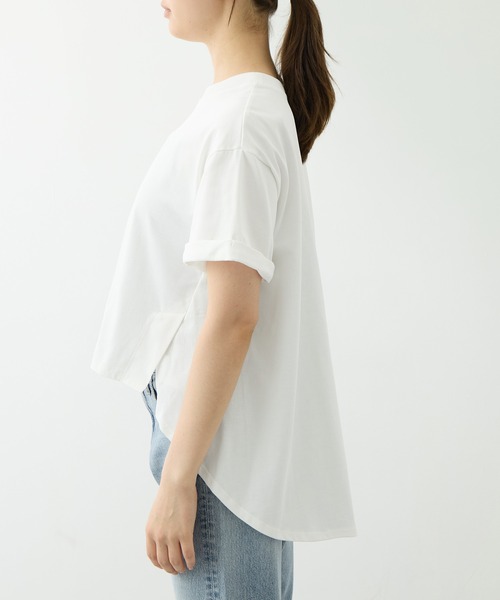 CITY TOKYO（シティトウキョウ）の「[CITY TOKYO/シティトーキョー]High Low Design Tops（Tシャツ/カットソー・レディース・ライトブルー/ブラック/ホワイト・FREE）」の9枚目の写真
