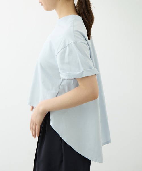 CITY TOKYO（シティトウキョウ）の「[CITY TOKYO/シティトーキョー]High Low Design Tops（Tシャツ/カットソー・レディース・ライトブルー/ブラック/ホワイト・FREE）」の18枚目の写真