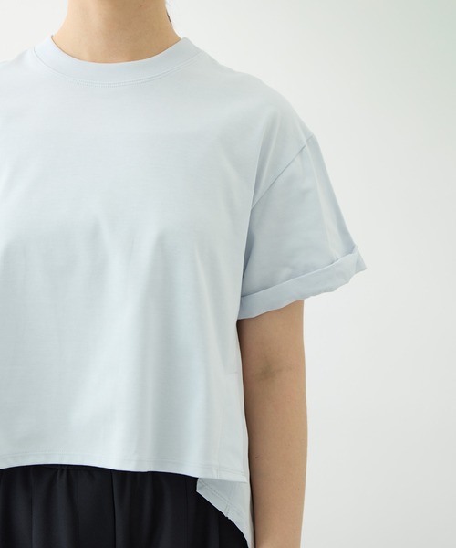 CITY TOKYO（シティトウキョウ）の「[CITY TOKYO/シティトーキョー]High Low Design Tops（Tシャツ/カットソー・レディース・ライトブルー/ブラック/ホワイト・FREE）」の19枚目の写真