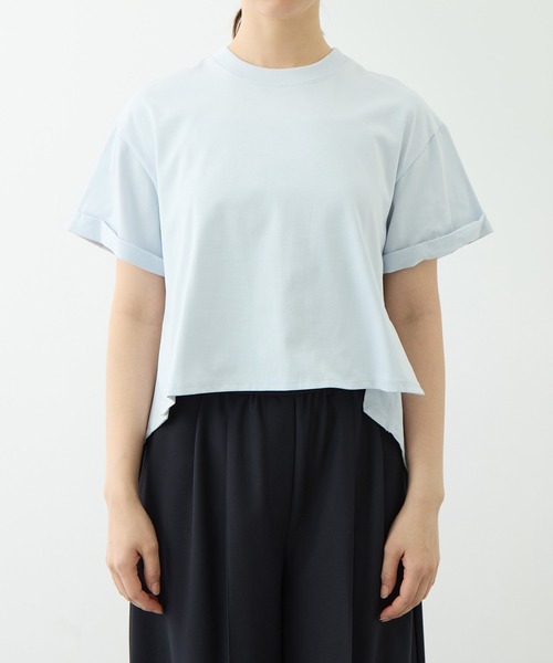 CITY TOKYO（シティトウキョウ）の「[CITY TOKYO/シティトーキョー]High Low Design Tops（Tシャツ/カットソー・レディース・ライトブルー/ブラック/ホワイト・FREE）」の22枚目の写真