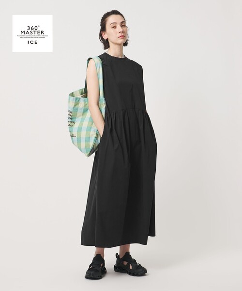 BEAUTY&YOUTH UNITED ARROWS（ビューティーアンドユースユナイテッドアローズ）の「360°MASTER ICE ノースリーブ ワンピース UVカット 接触冷感 防シワ はっ水 ウォッシャブル（ワンピース・レディース・ブラック/ダークブラウン・XS/S/M）」の2枚目の写真