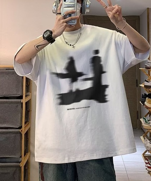 link lot(リンクロット)の「前面プリントグラフィック半袖tシャツ(Tシャツ/カットソー・メンズ・ブラック/ホワイト/ブラウン・M)」の5枚目の写真