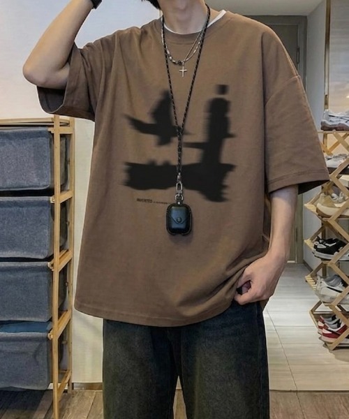 link lot(リンクロット)の「前面プリントグラフィック半袖tシャツ(Tシャツ/カットソー・メンズ・ブラック/ホワイト/ブラウン・M)」の8枚目の写真