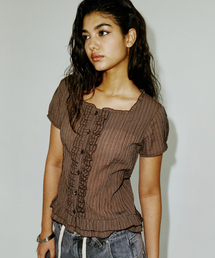 SQUARE BLOUSE BROWN