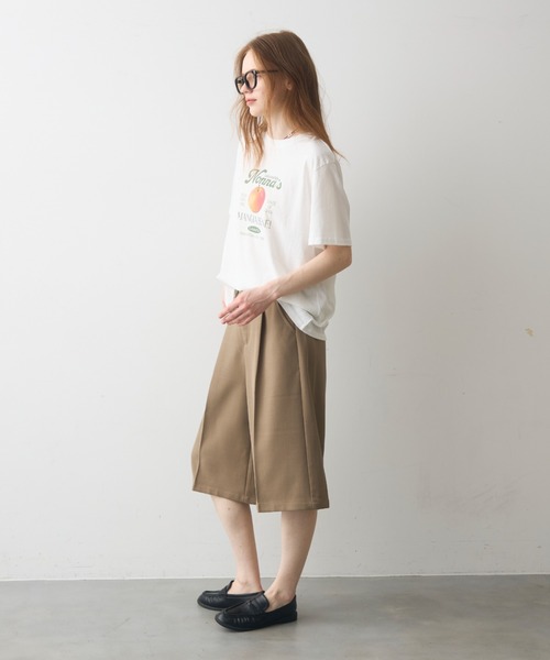 Crisp(クリスプ)の「apple print T / アップルプリントT(Tシャツ/カットソー・レディース・イエロー/ホワイト・FREE)」の3枚目の写真