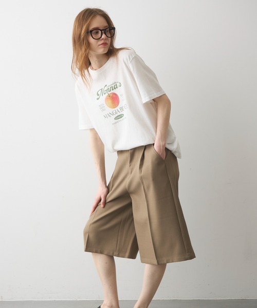 Crisp(クリスプ)の「apple print T / アップルプリントT(Tシャツ/カットソー・レディース・イエロー/ホワイト・FREE)」の4枚目の写真