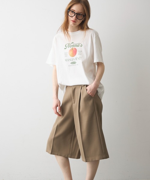 Crisp(クリスプ)の「apple print T / アップルプリントT(Tシャツ/カットソー・レディース・イエロー/ホワイト・FREE)」の5枚目の写真