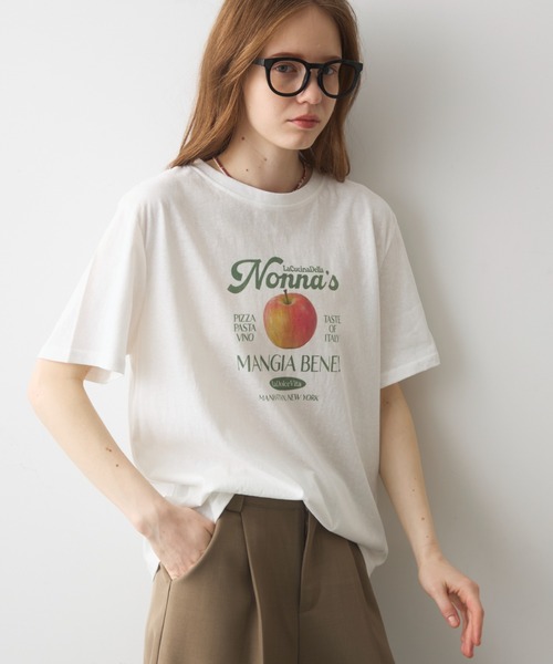 Crisp(クリスプ)の「apple print T / アップルプリントT(Tシャツ/カットソー・レディース・イエロー/ホワイト・FREE)」の16枚目の写真