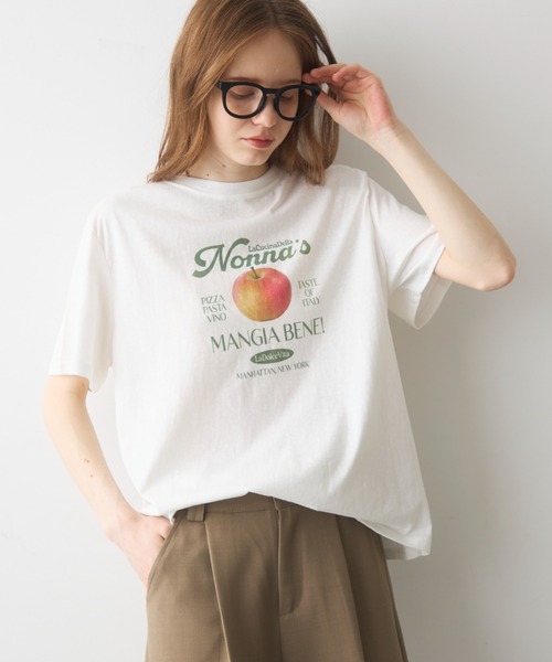 Crisp(クリスプ)の「apple print T / アップルプリントT(Tシャツ/カットソー・レディース・イエロー/ホワイト・FREE)」の15枚目の写真