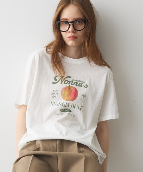 Crisp(クリスプ)の「apple print T / アップルプリントT(Tシャツ/カットソー・レディース・イエロー/ホワイト・FREE)」の19枚目の写真