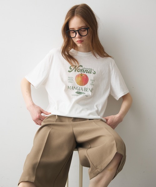 Crisp(クリスプ)の「apple print T / アップルプリントT(Tシャツ/カットソー・レディース・イエロー/ホワイト・FREE)」の20枚目の写真