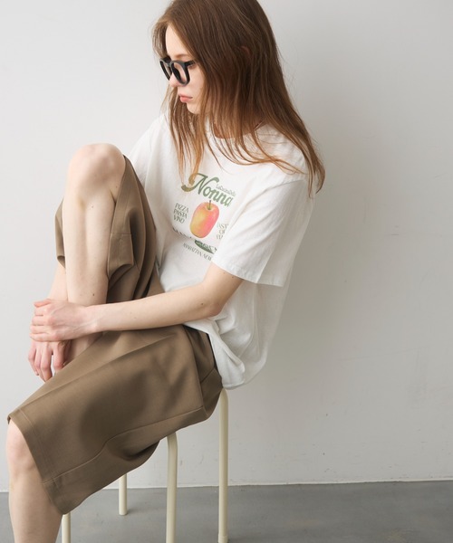 Crisp(クリスプ)の「apple print T / アップルプリントT(Tシャツ/カットソー・レディース・イエロー/ホワイト・FREE)」の21枚目の写真