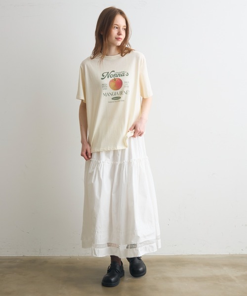 Crisp(クリスプ)の「apple print T / アップルプリントT(Tシャツ/カットソー・レディース・イエロー/ホワイト・FREE)」の11枚目の写真