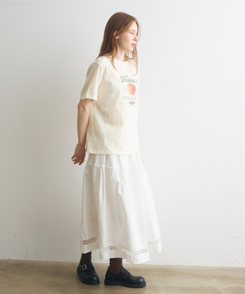 Crisp(クリスプ)の「apple print T / アップルプリントT(Tシャツ/カットソー・レディース・イエロー/ホワイト・FREE)」の12枚目の写真