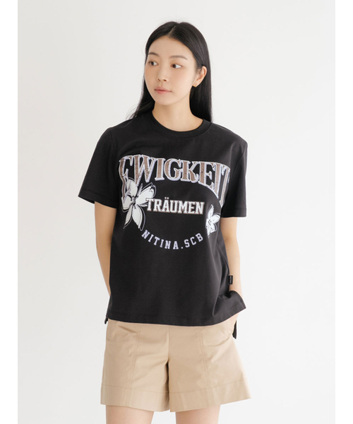 NITINA(ニティナ)の「グラフィックプリント半袖TシャツBK(Tシャツ/カットソー・レディース・ブラック・F)」の2枚目の写真