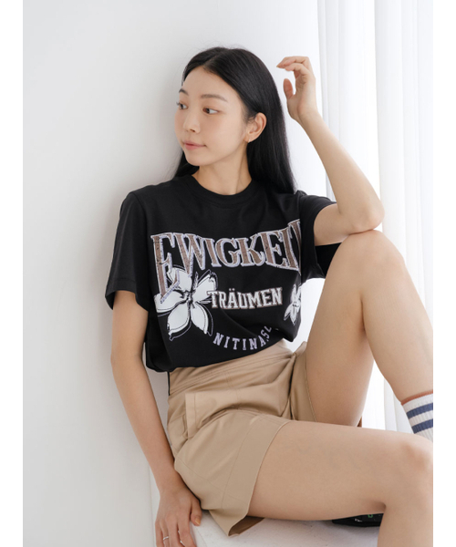 NITINA(ニティナ)の「グラフィックプリント半袖TシャツBK(Tシャツ/カットソー・レディース・ブラック・F)」の3枚目の写真