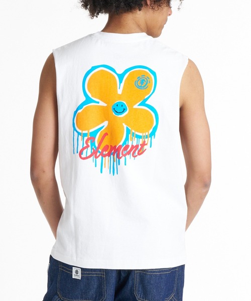 ELEMENT(エレメント)の「ELEMENT メンズ FLOWER 5 NO SLEEVE Tシャツ 【2026年夏モデル】(Tシャツ/カットソー・メンズ・ホワイト/マルチ/ブラック・MEDIUM/X-LARGE/LARGE)」の1枚目の写真