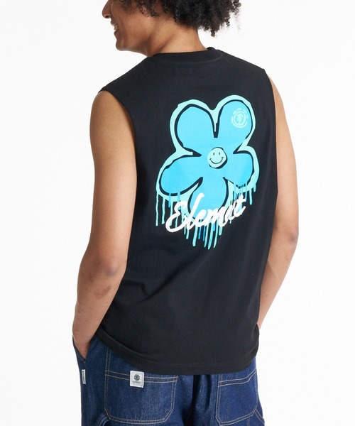 ELEMENT(エレメント)の「ELEMENT メンズ FLOWER 5 NO SLEEVE Tシャツ 【2026年夏モデル】(Tシャツ/カットソー・メンズ・ホワイト/マルチ/ブラック・MEDIUM/X-LARGE/LARGE)」の2枚目の写真