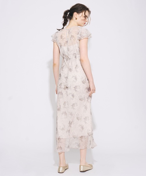 ME COUTURE(ミークチュール)の「Violetteラメシフォンドレス(ワンピース・レディース・アイボリー/ベビーピンク・00/FREE)」の5枚目の写真
