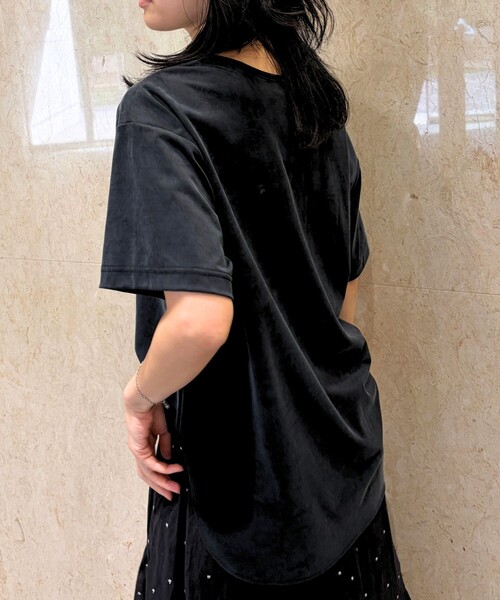 Rouge vif(ルージュヴィフ)の「ヴィンテージキュプラジャージー半袖プルオーバー/Tシャツ/通勤/夏服/日本製(Tシャツ/カットソー・レディース・ブラック/ホワイト/ベージュ・フリー)」の10枚目の写真