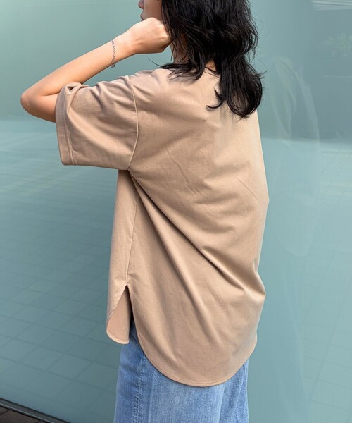Rouge vif(ルージュヴィフ)の「ヴィンテージキュプラジャージー半袖プルオーバー/Tシャツ/通勤/夏服/日本製(Tシャツ/カットソー・レディース・ブラック/ホワイト/ベージュ・フリー)」の14枚目の写真