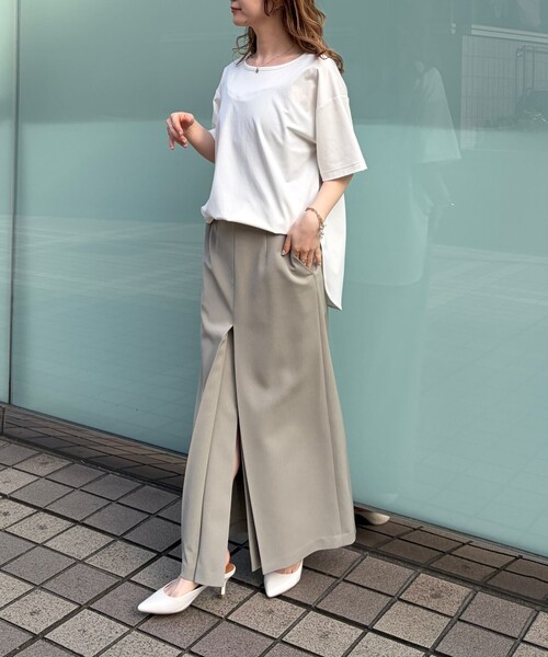 Rouge vif(ルージュヴィフ)の「ヴィンテージキュプラジャージー半袖プルオーバー/Tシャツ/通勤/夏服/日本製(Tシャツ/カットソー・レディース・ブラック/ホワイト/ベージュ・フリー)」の19枚目の写真