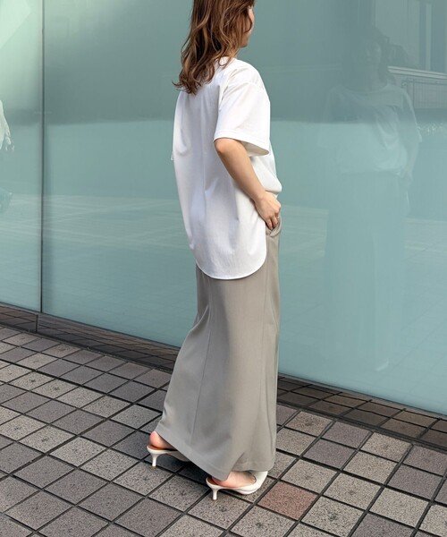Rouge vif(ルージュヴィフ)の「ヴィンテージキュプラジャージー半袖プルオーバー/Tシャツ/通勤/夏服/日本製(Tシャツ/カットソー・レディース・ブラック/ホワイト/ベージュ・フリー)」の20枚目の写真
