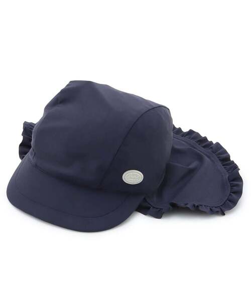 petit main(プティマイン)の「【SWIM】日除けつきスイムキャップ(水着・キッズ・オフホワイト/ピンク/ネイビー・L/M)」の2枚目の写真