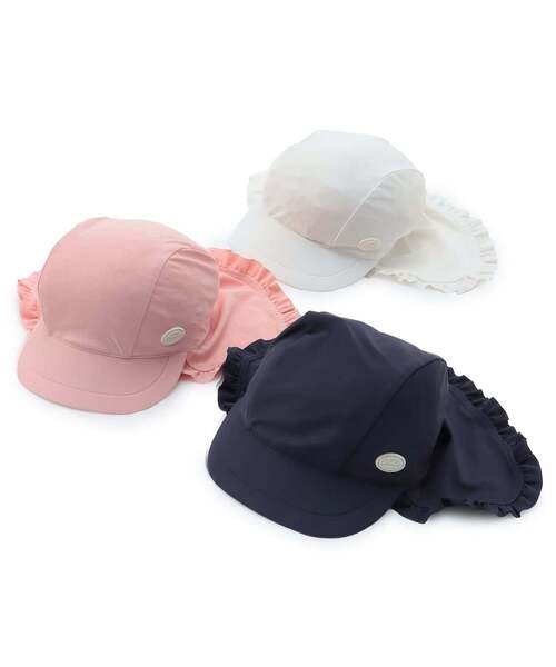 petit main(プティマイン)の「【SWIM】日除けつきスイムキャップ(水着・キッズ・オフホワイト/ピンク/ネイビー・L/M)」の9枚目の写真