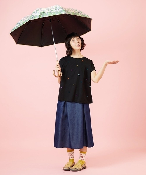 Jocomomola(ホコモモラ)の「Flor デニム 刺繍入りフレアスカート(デニムスカート・レディース・ネイビー/ブルー・40)」の10枚目の写真