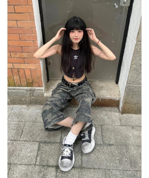 Ritzy（リッツィー）の「Y2K  ハイウエスト  カーゴデニムパンツ（デニムパンツ・レディース・カモフラージュ・M/S）」の5枚目の写真