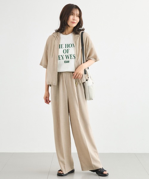 BARNYARDSTORM(バンヤードストーム)の「BARNYARDSTORM / ウエストイージーセンタープレスパンツ【JAPAN FABRIC/WEB限定サイズL】<セットアップ対応>(その他パンツ・レディース・ベージュ/グレー・S/M/L)」の9枚目の写真