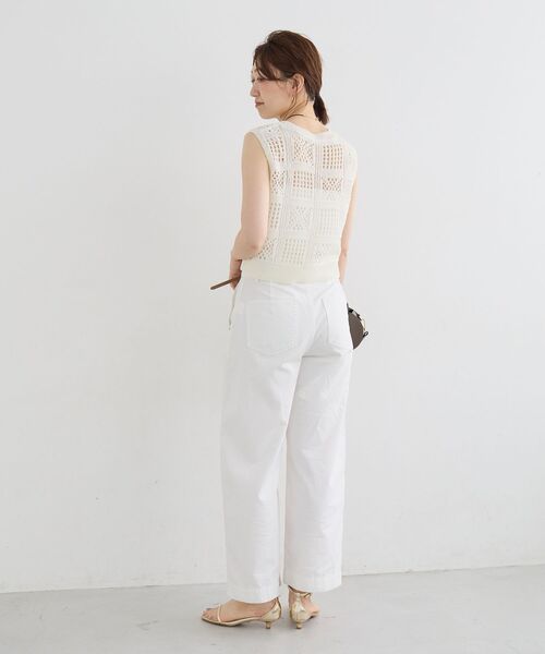 le.coeur blanc（ルクールブラン）の「《WEB限定》クロシェ編みノースリーブニット（ニット/セーター・レディース・グリーン/キャメル/オフホワイト/ブラック・38）」の9枚目の写真