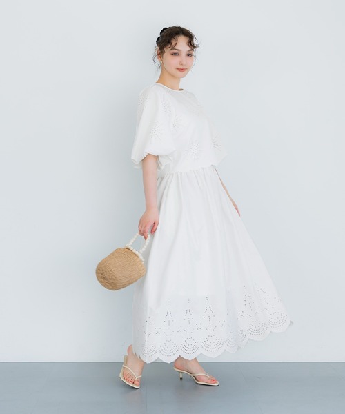 coca(coca)(コカ)の「パンチングレースフレアスカート(スカート・レディース・ホワイト・L/M)」の7枚目の写真