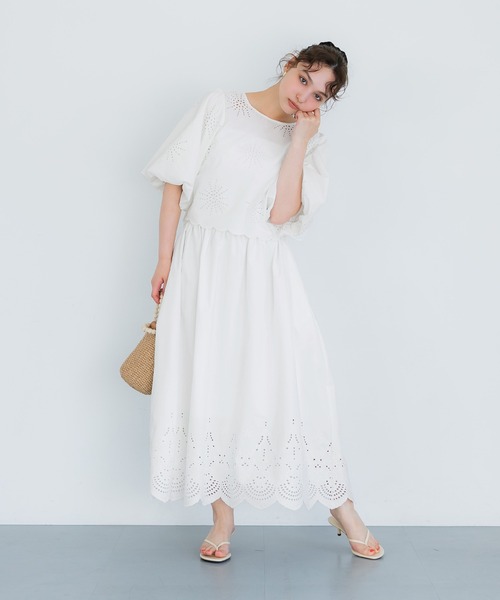 coca(coca)(コカ)の「パンチングレースフレアスカート(スカート・レディース・ホワイト・L/M)」の10枚目の写真