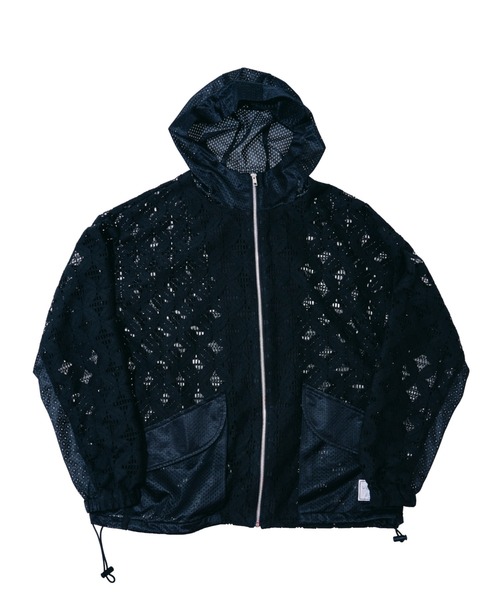 EFFECTEN(エフェクテン)の「【EFFECTEN】Flower mesh zip hoodie(パーカー・メンズ・グレー/ブラック・FREE)」の6枚目の写真