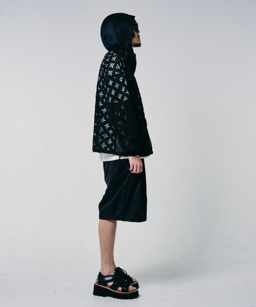 EFFECTEN(エフェクテン)の「【EFFECTEN】Flower mesh zip hoodie(パーカー・メンズ・グレー/ブラック・FREE)」の10枚目の写真