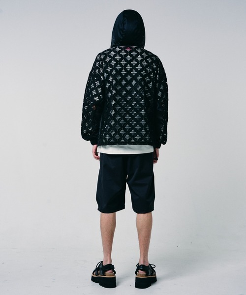 EFFECTEN(エフェクテン)の「【EFFECTEN】Flower mesh zip hoodie(パーカー・メンズ・グレー/ブラック・FREE)」の9枚目の写真