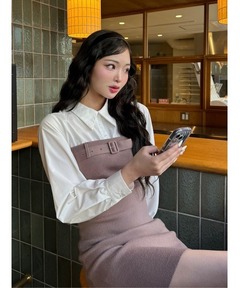 専用 もえにゃ きゅるきゅるニットワンピ フリーサイズ ブラック もえにゃ - きゅるきゅるニットワンピ made in INTER FACTORY
