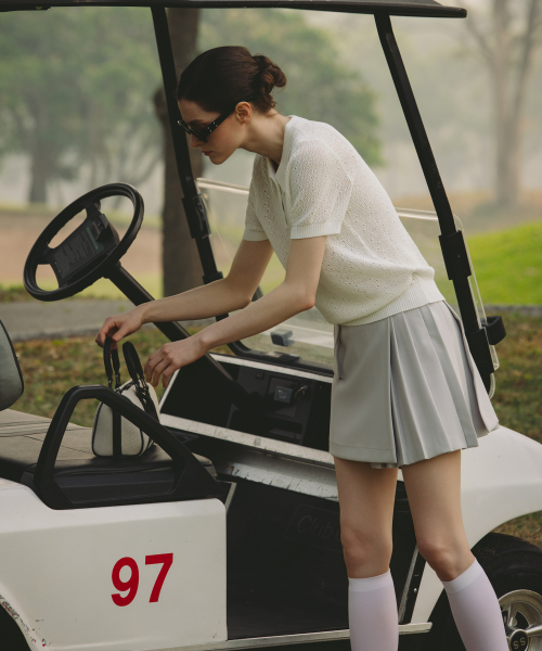 OBER GOLF（オーベルゴルフ）の「スカシテクスチャーカラーニット（ホワイト）（Tシャツ/カットソー・レディース・ホワイト・FREE）」の5枚目の写真