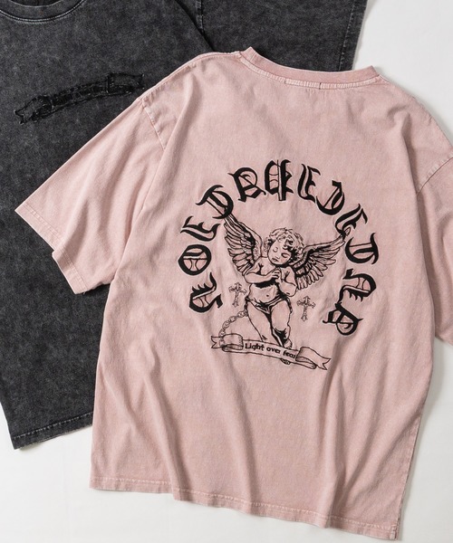 JOHN'S CLOSET(ジョンズクローゼット)の「【31】エンジェルデザイン ピグメント/スプレー加工 Tシャツ(Tシャツ/カットソー・メンズ・ピンク/ホワイト/チャコールグレー・MEDIUM/LARGE)」の15枚目の写真