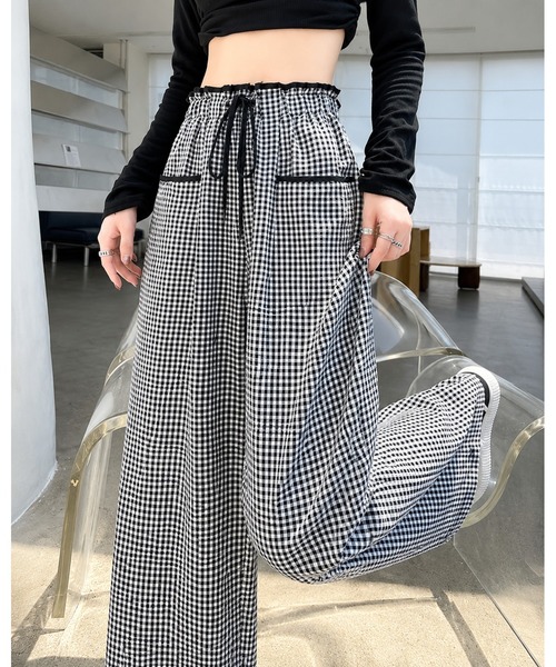 inst.ALL(インストール)の「ギンガムチェックイージーワイドパンツ(その他パンツ・レディース・ブラック×ホワイト・M/L)」の18枚目の写真