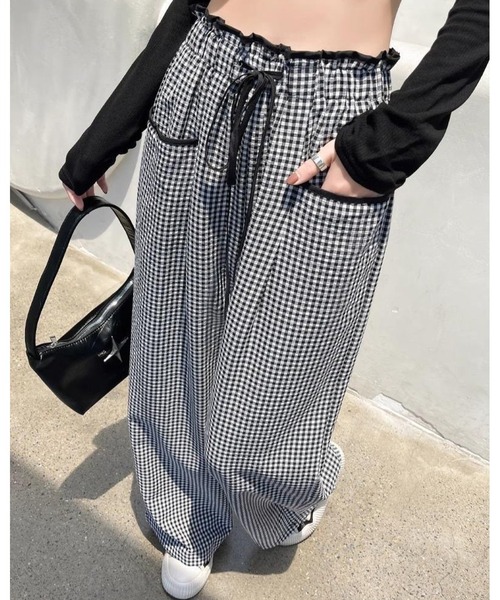 inst.ALL(インストール)の「ギンガムチェックイージーワイドパンツ(その他パンツ・レディース・ブラック×ホワイト・M/L)」の21枚目の写真
