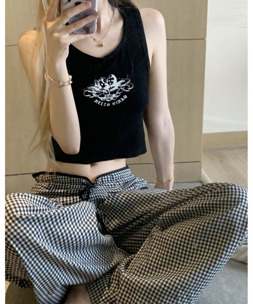 inst.ALL(インストール)の「ギンガムチェックイージーワイドパンツ(その他パンツ・レディース・ブラック×ホワイト・M/L)」の9枚目の写真