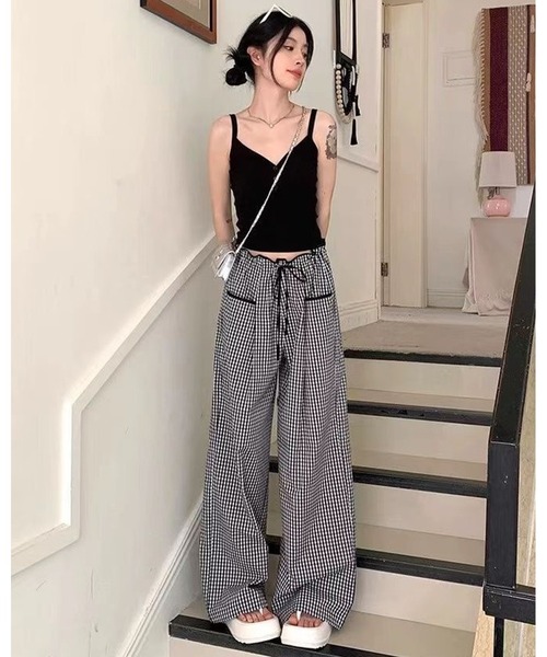 inst.ALL(インストール)の「ギンガムチェックイージーワイドパンツ(その他パンツ・レディース・ブラック×ホワイト・M/L)」の10枚目の写真