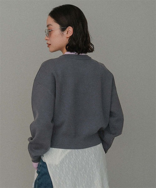 miette(ミエット)の「スウェットライクフィンガーニットプルオーバー(ニット/セーター・レディース・ライトグレー/ブラウン/グレー・FREE)」の12枚目の写真