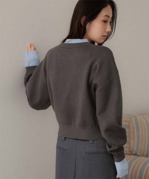 miette(ミエット)の「スウェットライクフィンガーニットプルオーバー(ニット/セーター・レディース・ライトグレー/ブラウン/グレー・FREE)」の19枚目の写真
