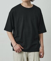 抗菌速乾シルクブレンド半袖クルーニット