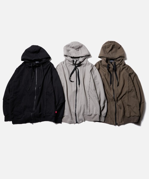 VIRGOwearworks（ヴァルゴウェアワークス）の「FRAGFORM ZIP HOODIE（パーカー・メンズ・ブラック/チャコールグレー/オリーブドラブ・2/3/4）」の8枚目の写真