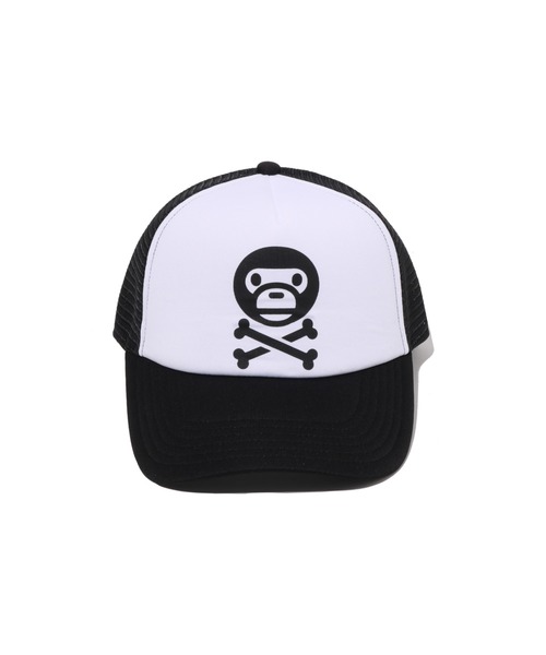 A BATHING APE(アベイシングエイプ)の「BABY MILO CROSSBONE MESH CAP(キャップ・メンズ・ブラック/パープル/ブラウン/ピンク・FREE)」の5枚目の写真
